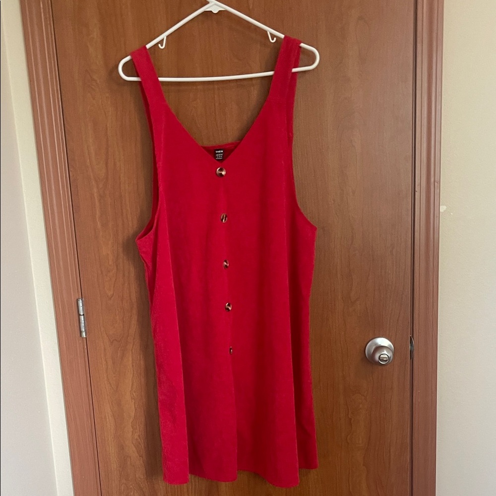 SHEIN Red Button-Front Tank Top